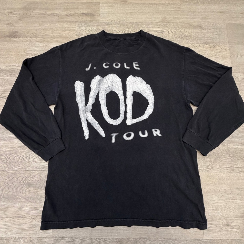 J Cole 2018 KOD Tour Long Sleeve Shirt Mens L Black Dreamville Rap Merch